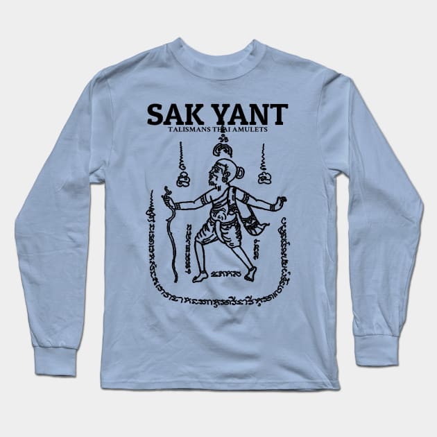 Sak Yant Thai Tattoo Long Sleeve T-Shirt by KewaleeTee